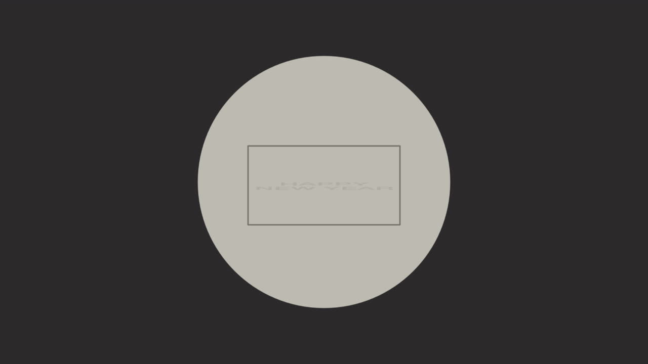 Happy New Year with circle on black gradient