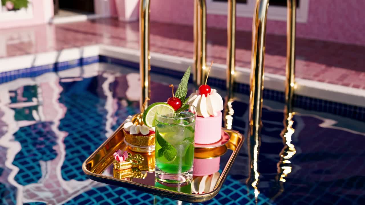 роскошные лакомства у бассейна