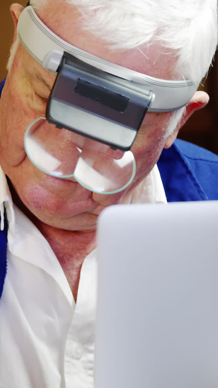 relojero usando computadora portátil