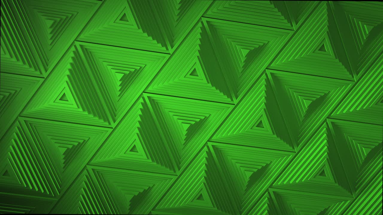 green minimalism. A mosaic surface with moving black triangles. Abstract geometric background. Cells. Wave. Loop animation. 4K. 3d. Animation for a business presentation