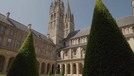 inside the abbaye aux hommes in caen, normandy