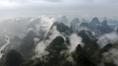 misty mountains of china: breathtaking aerial view