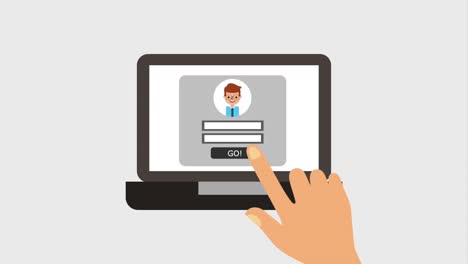 inicio de sesión en el dispositivo portátil de pantalla