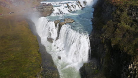 gullfoss waterfall in hvita river- gullfoss nature reserve in the early morning in iceland