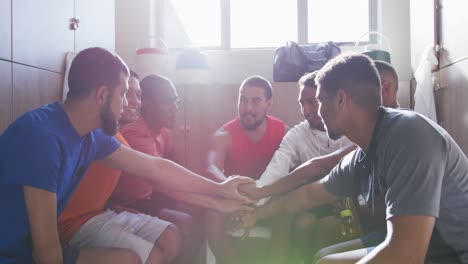 Group-of-soccer-players-in-the-locker-room