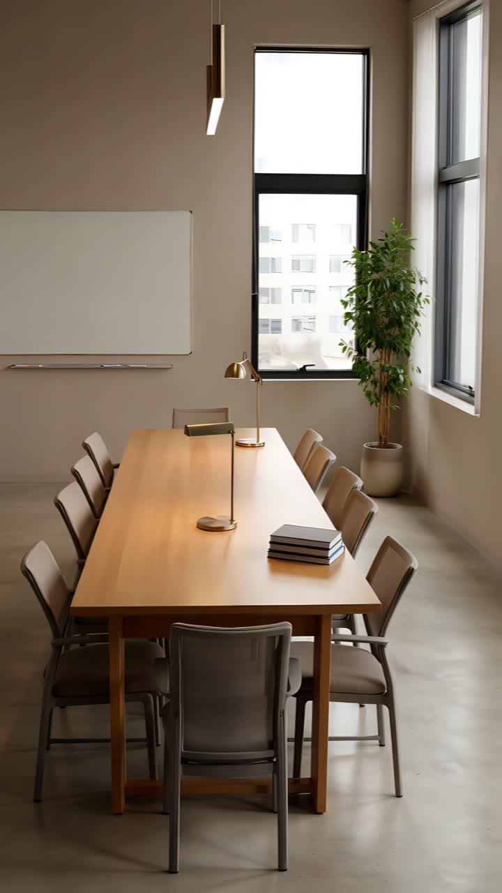 Interior Estético de Espacio de Coworking Moderno 4K
