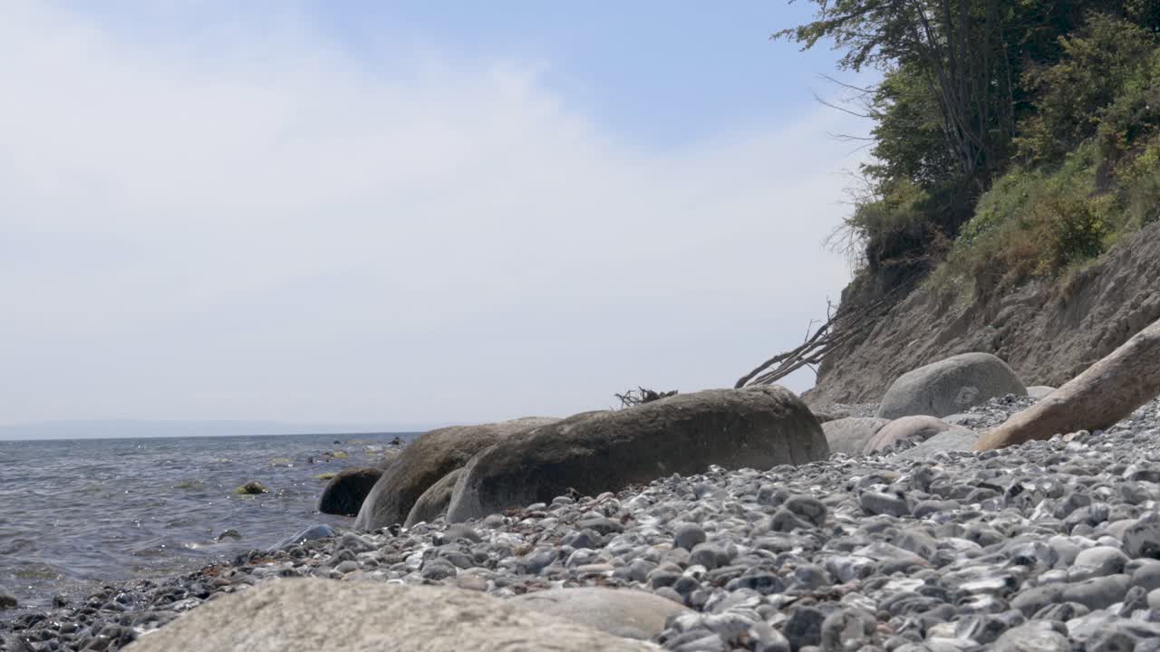 Chalk Cliffs on Ruegen Rügen in Germany, Mecklemburg Vorpommern on a beautiful sunny day. Vacation in Europe.