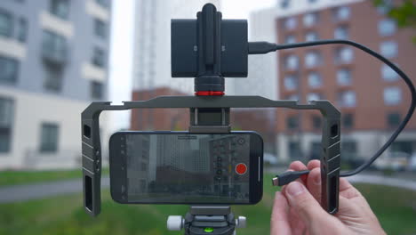 configuración de grabación de video en el teléfono inteligente