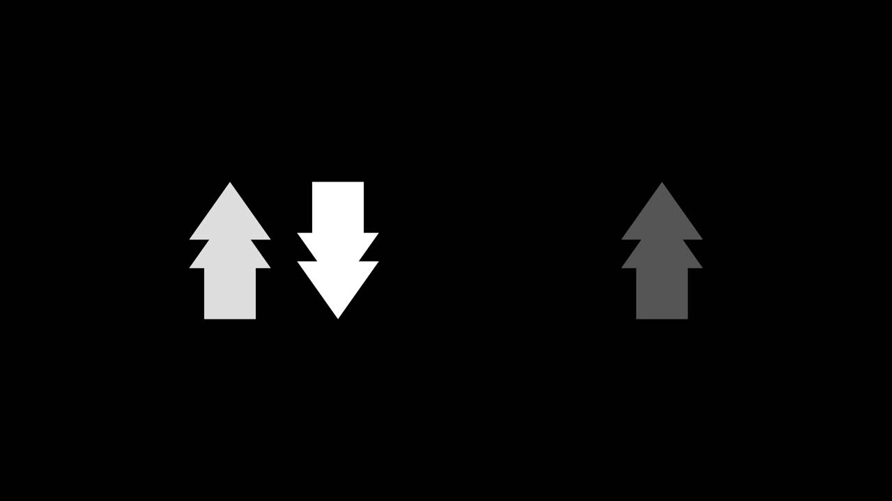 Animated Arrows Moving Up and Down on Black Background