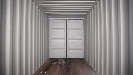 empty shipping container interior