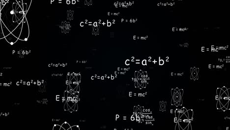 animación de bucle de las fórmulas de matemáticas y física de vuelo de fondo de la animación del bucle.