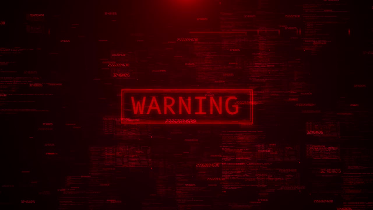 Cyber attack and security breach warning alert message virus code software hack hacking attack in