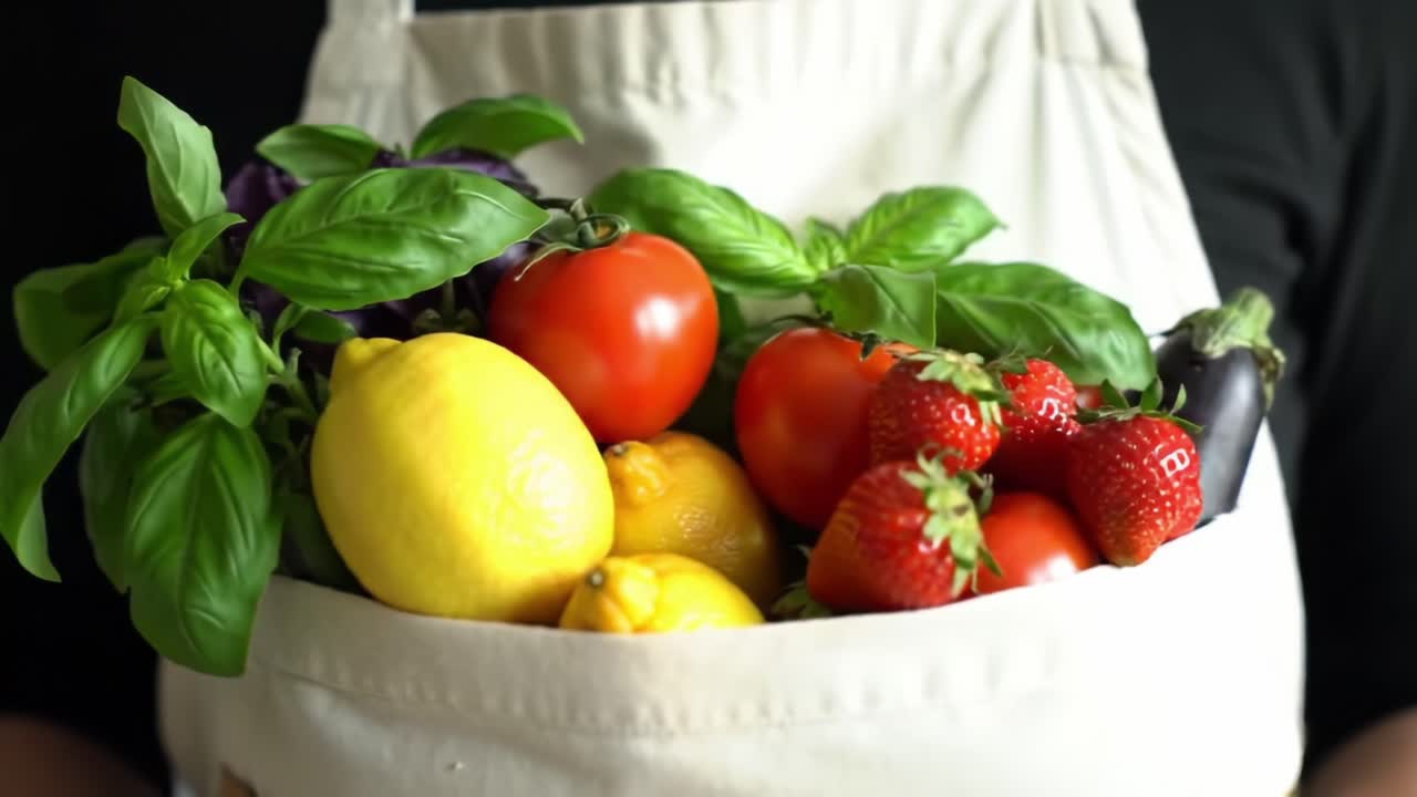 Freshly Harvested Fruits and Vegetables From the Farmer's Market in Vibrant Colors