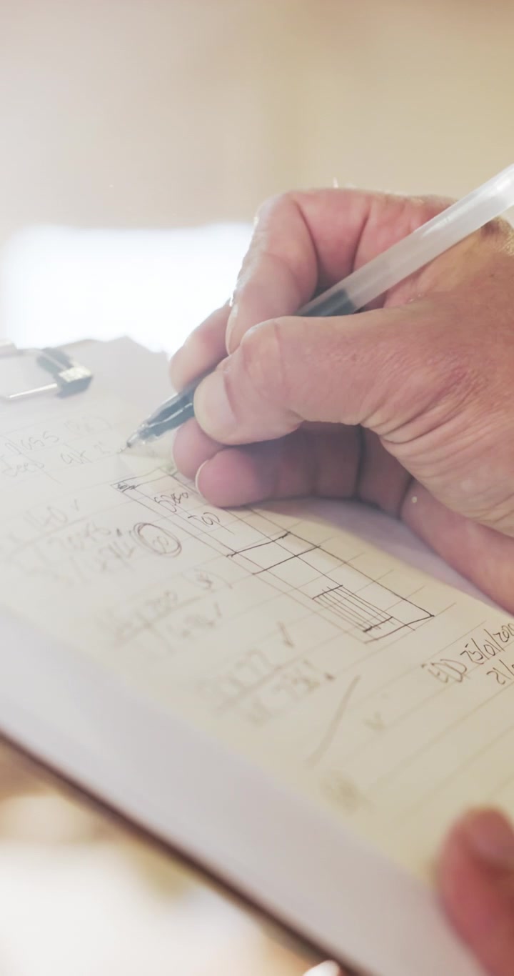Close-up of a Person Writing Notes on a Clipboard
