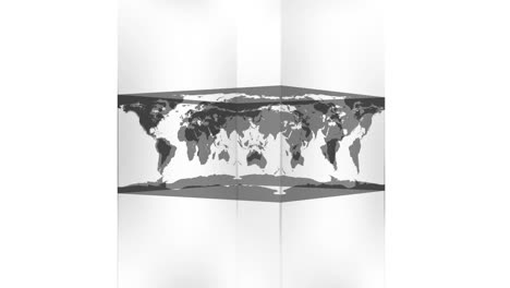 transparent block showing world map on white background