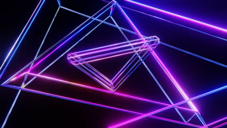 vj loop flying bright neon shapes.