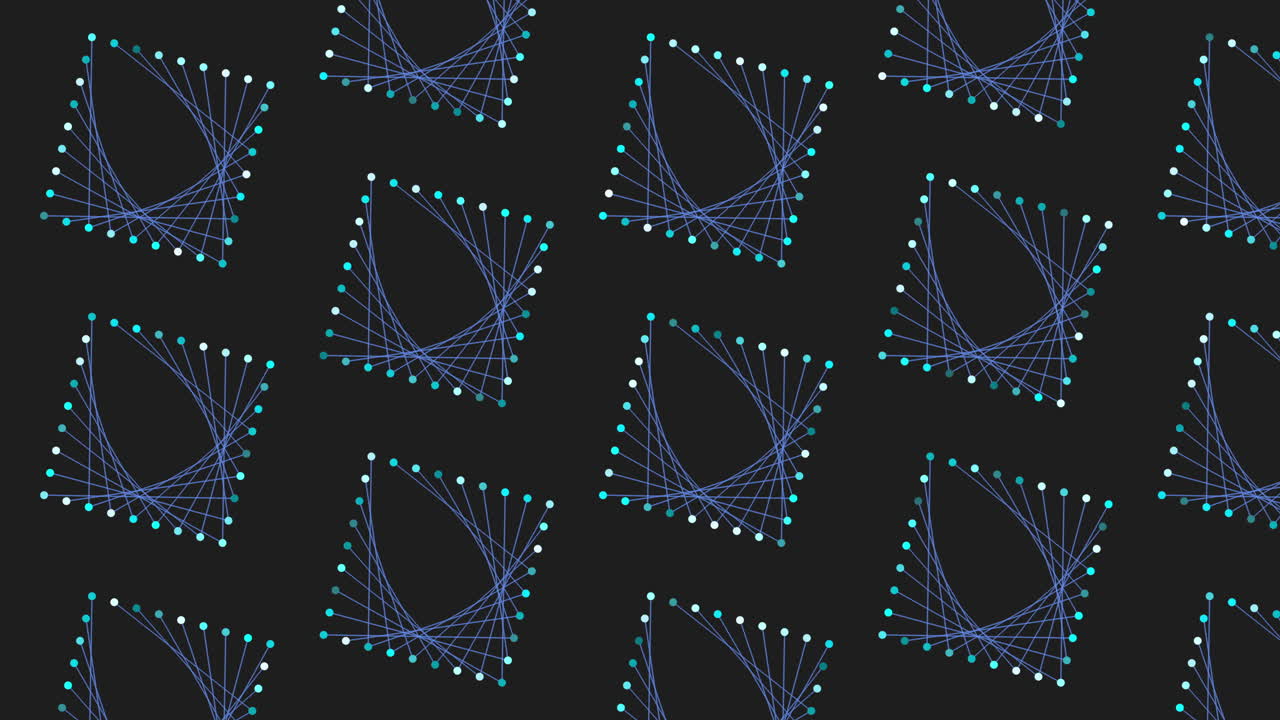 patrón de línea azul geométrica compleja sobre fondo negro