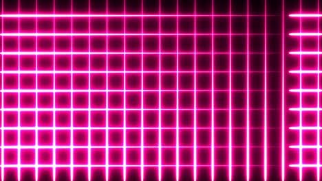 animation of glowing neon red squared mesh moving on seamless loop on black background