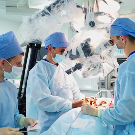 doctor working inside operating room
