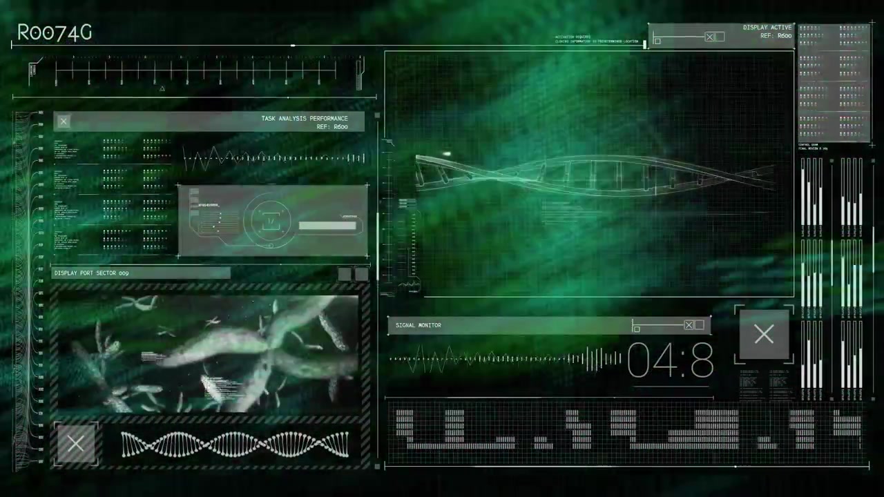 Animation of text with globe and network of connections