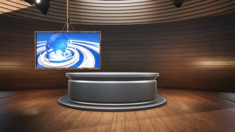 3d virtual tv studio news , tv on wall.3d virtual news studio background loop