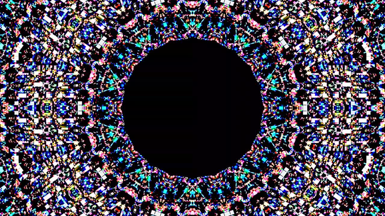 hermoso caleidoscopio abstracto que brilla, una luz radiante que regula los movimientos sutiles