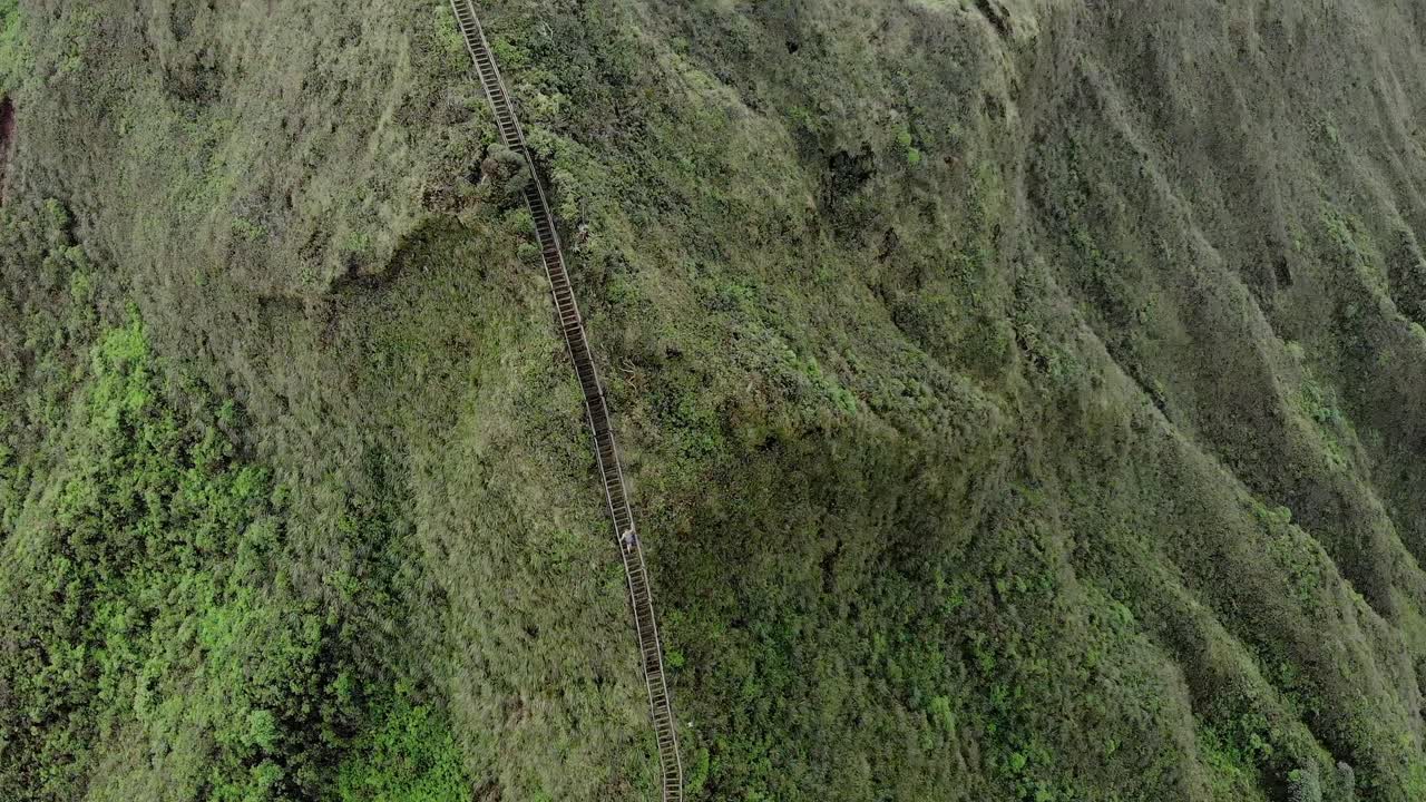 la escalera al cielo en oahu, hawai, también conocida como las escaleras haiku, es posiblemente la mayor atracción de toda la isla.