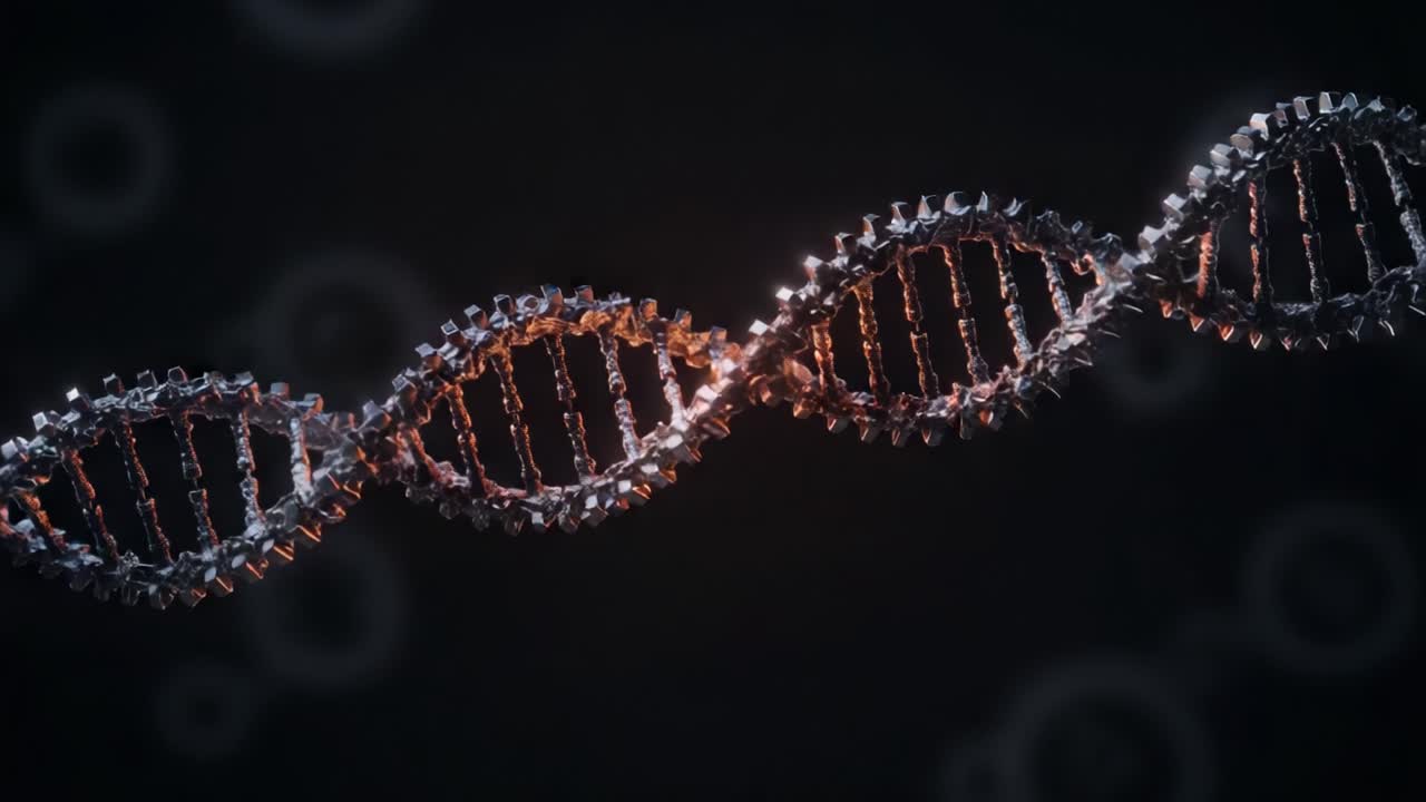 A captivating visual representation of a DNA double helix, showcasing the intricate structure and molecular composition that forms the basis of genetic information