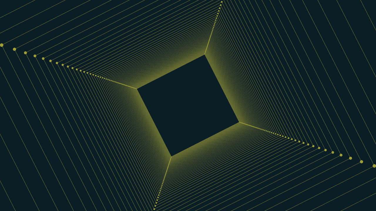 검은색 그라디엔트에 네온 점이 있는 어두운 구 ⁇ 에서 회전하는 추상적인 무지개 큐브