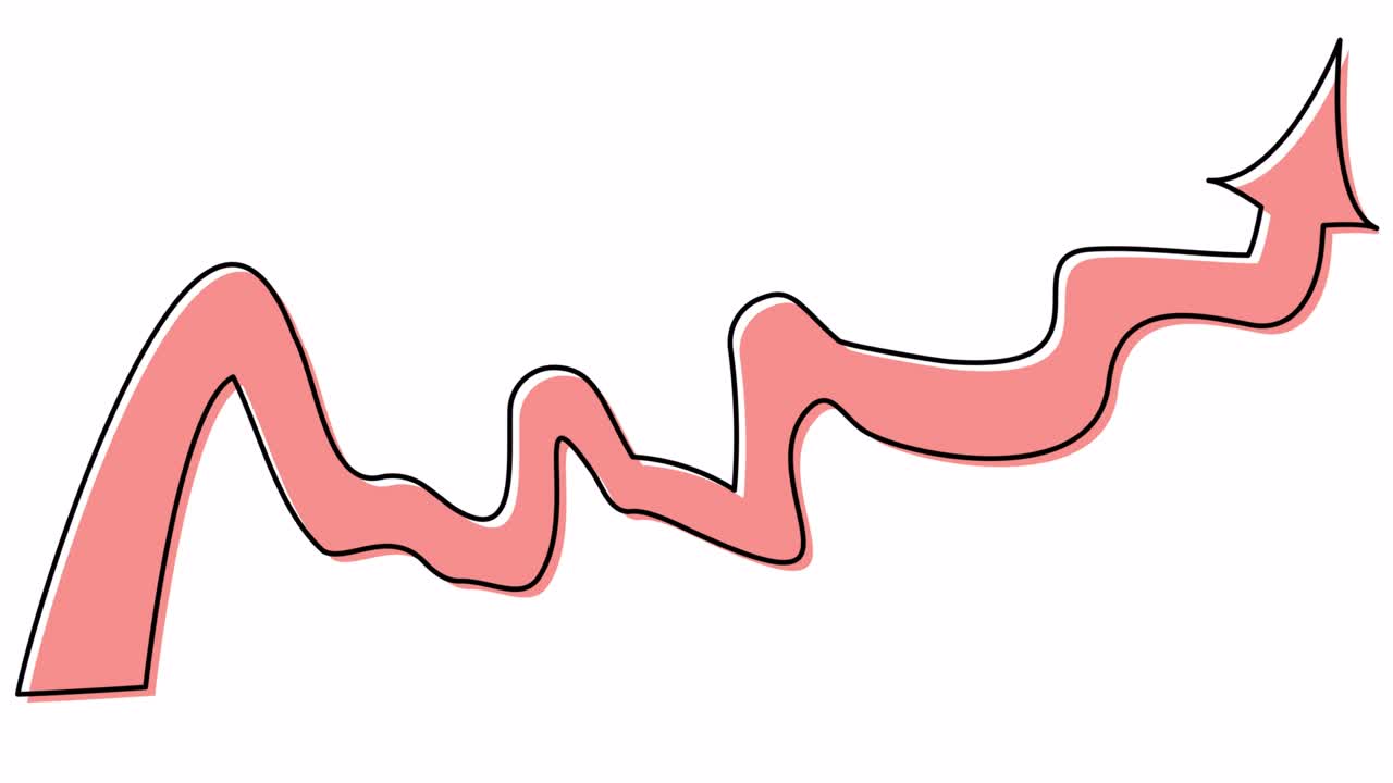 1 줄의 부드러운 높이를 가진 자기 드로잉 화살표