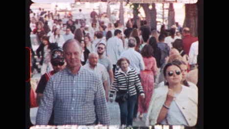 city street crowd - vintage footage