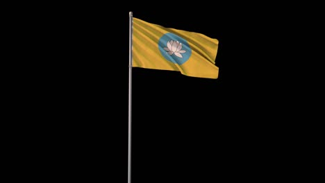 la bandera de kalmykia con el canal alfa, el video 4k es transparente