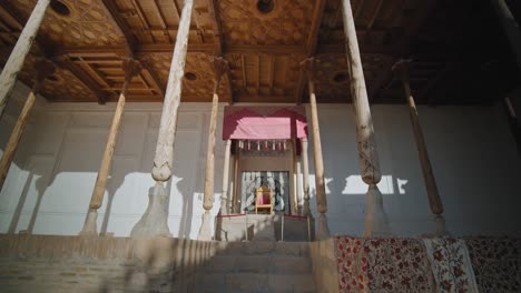 Buchara,-Usbekistan-Der-Thron-Des-Buchara-Herrschers-In-Der-Festung-Arche