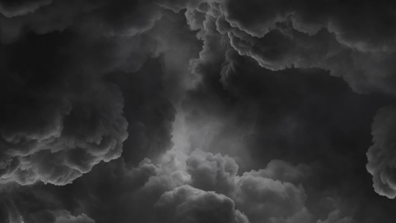 Lightning Flashes Horizon In Storm Clouds