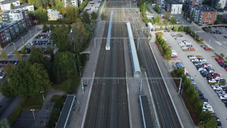 efficient transport: train nears kerava station from northern finland