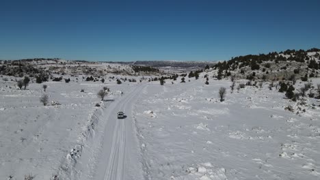 Vista-Aérea-Del-Coche-Nevado