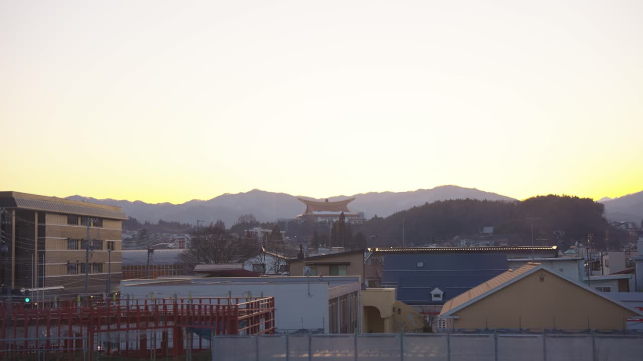 기후현 다카야마시의 석양