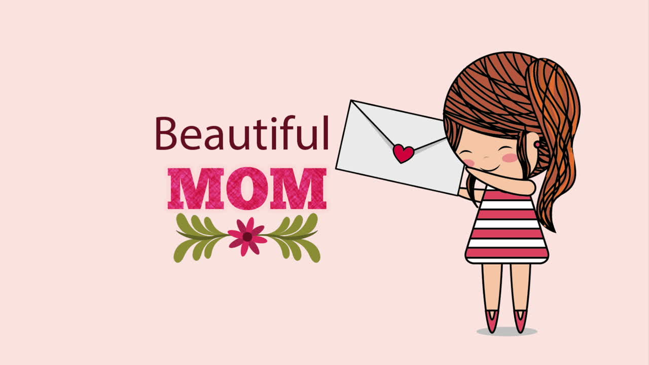 아름다운 엄마 카드 일러스트레이션