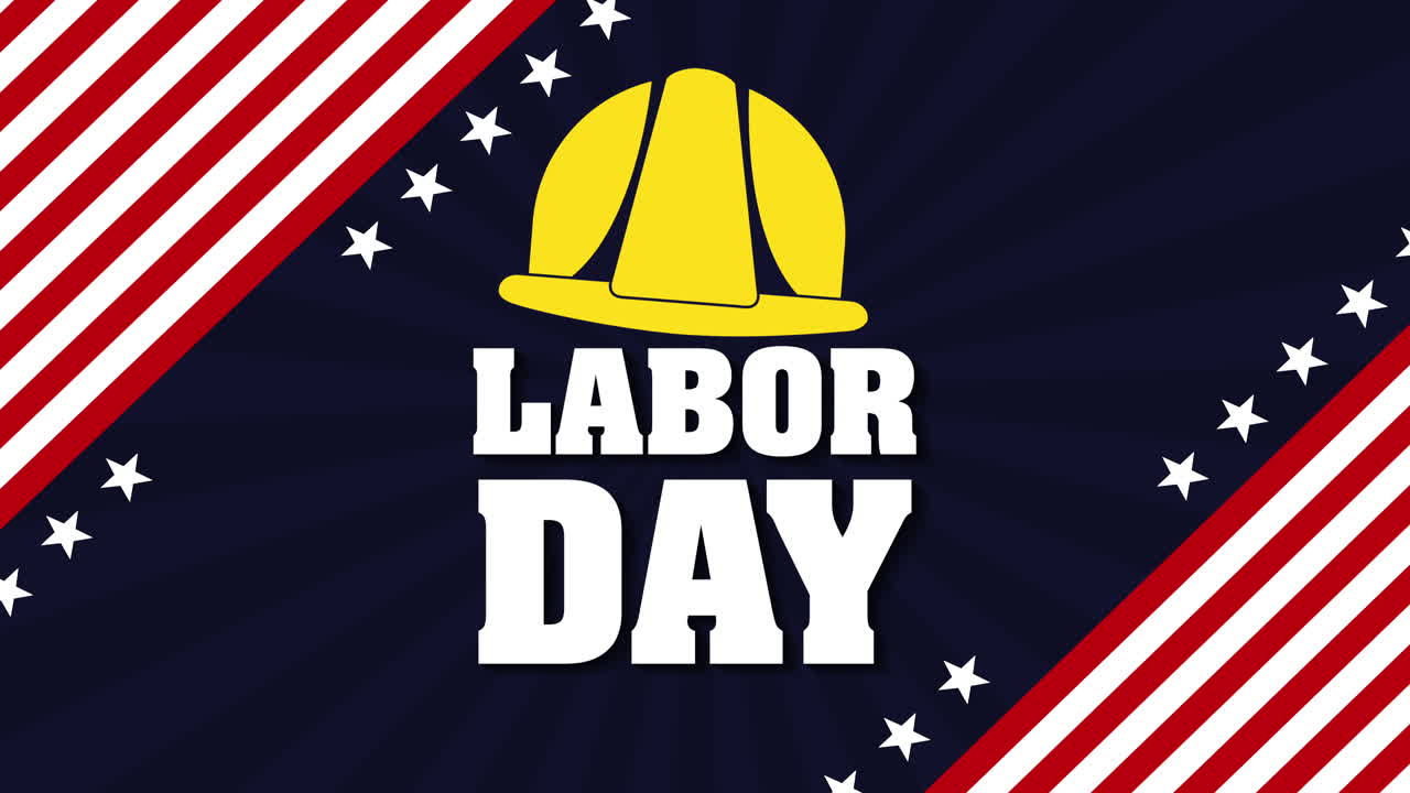 labor day with USA flag and helmet
