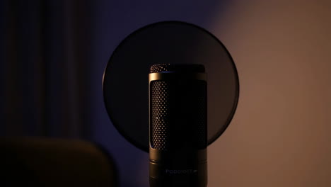 professional studio microphone with pop filter