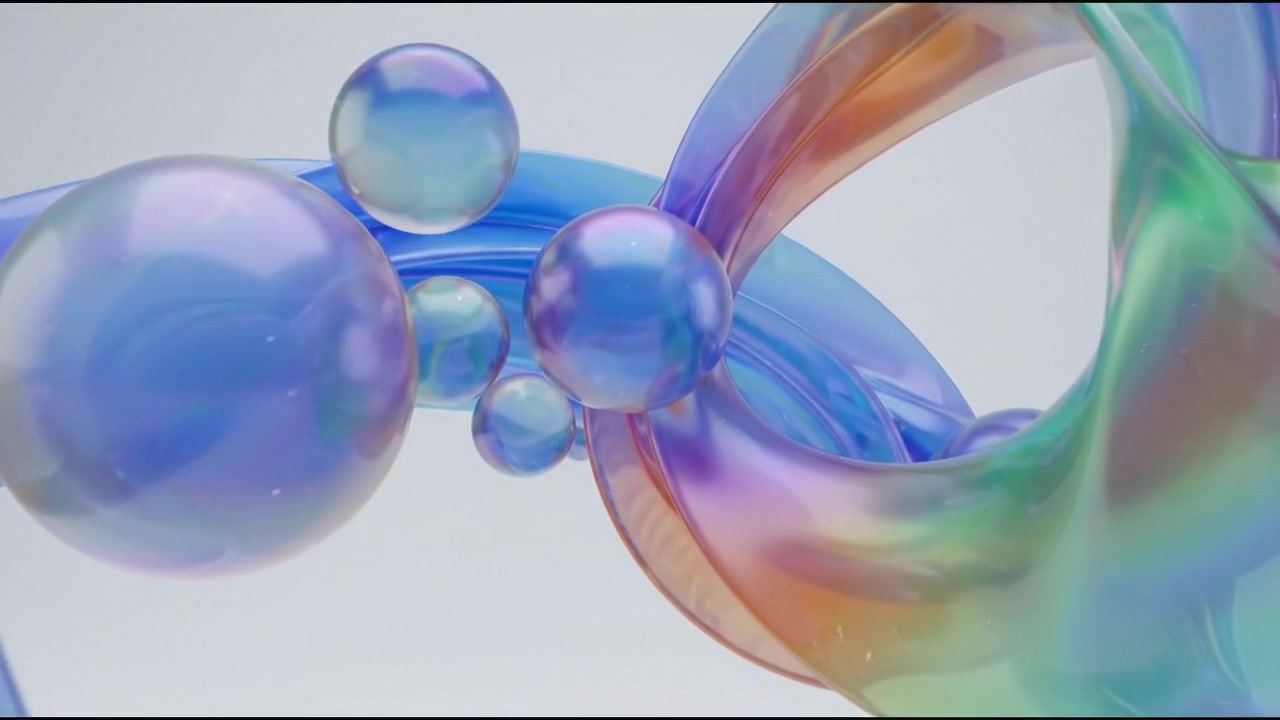 Glossy colorful ribbon twisting through a clean abstract space for artistic background and imagination concepts