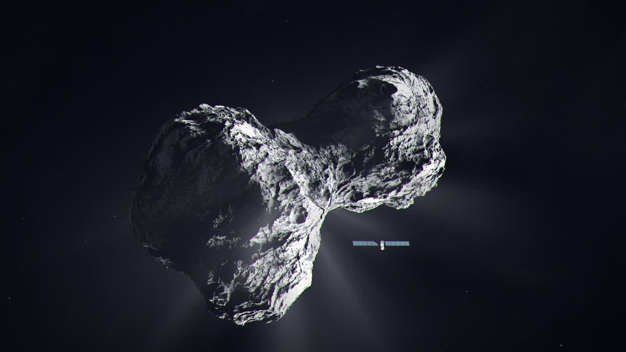 plano general del cometa 67p a medida que se acerca la nave espacial rosetta