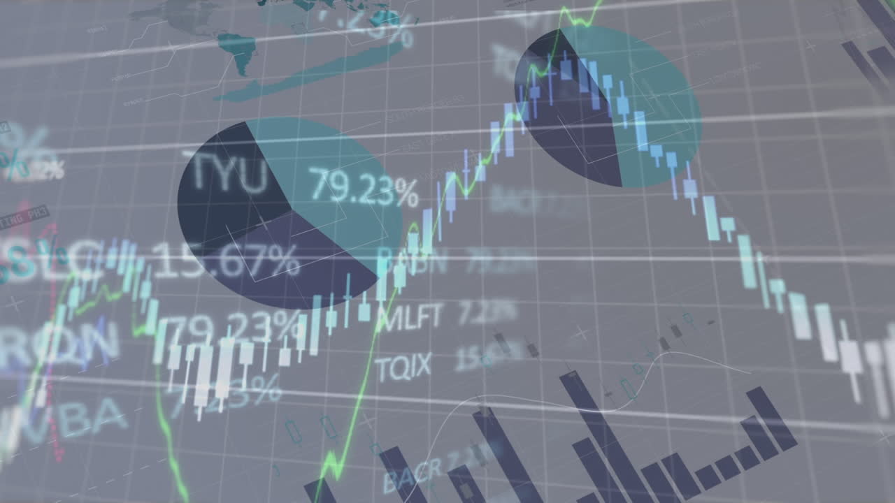 animación del procesamiento de datos financieros a través de la red