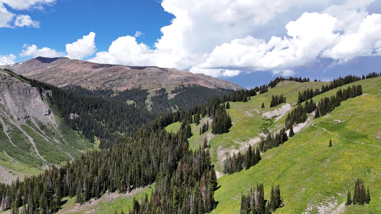 Aerial View of Pristine Mountain Landscape on Sunny Summer Day, Elk Mountain Colorado USA