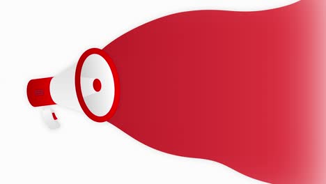 nueva plantilla de cuenta atrás de producto de megáfono con objetos rojos en fondo blanco. gráfico de movimiento.