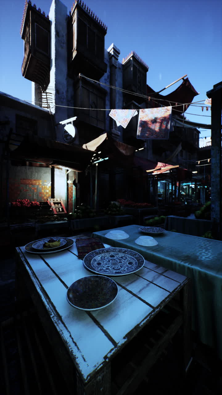 중동 도시 의 비는 거리 시장