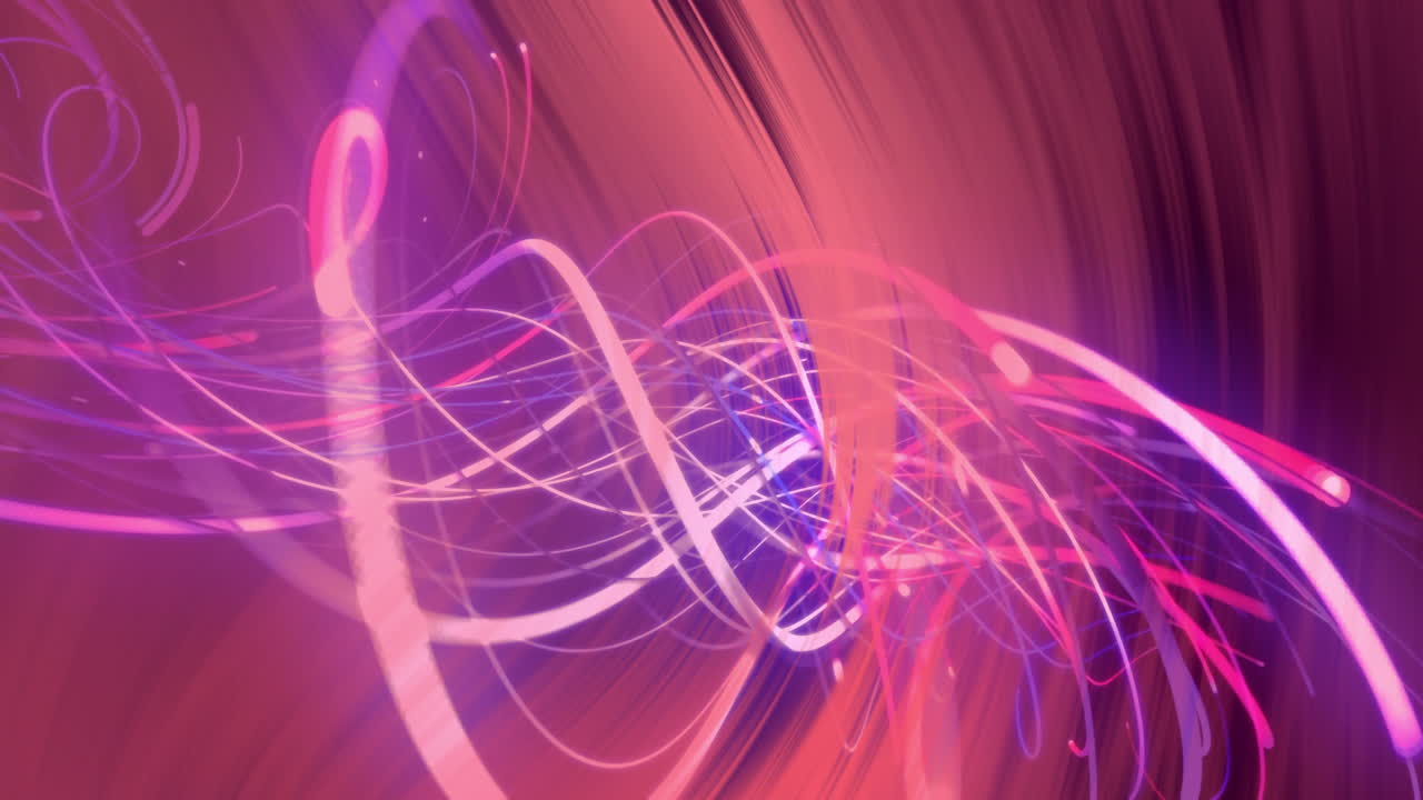 Colorful abstract animation with swirling lines and light trails over gradient background