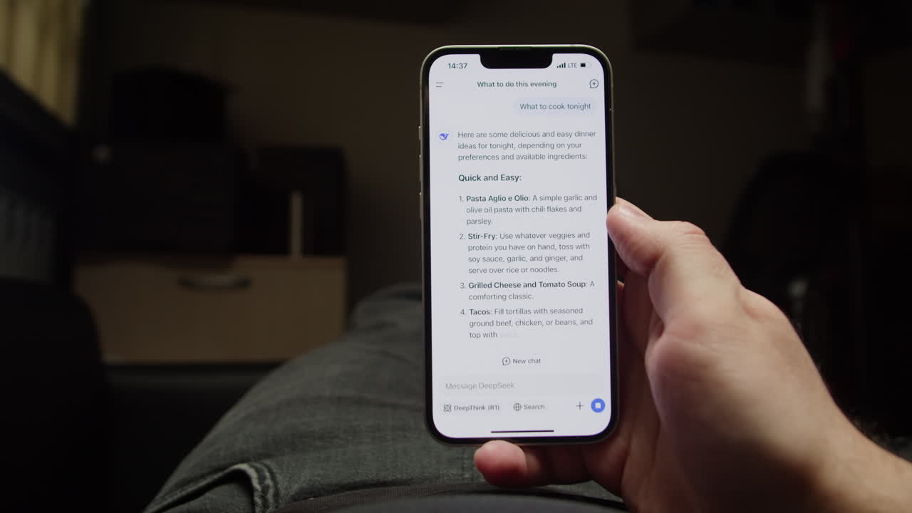 Dinner Ideas Displayed on Mobile Phone