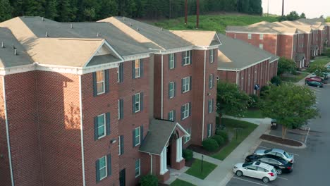 Close-up-aerial-of-residential-apartment-building