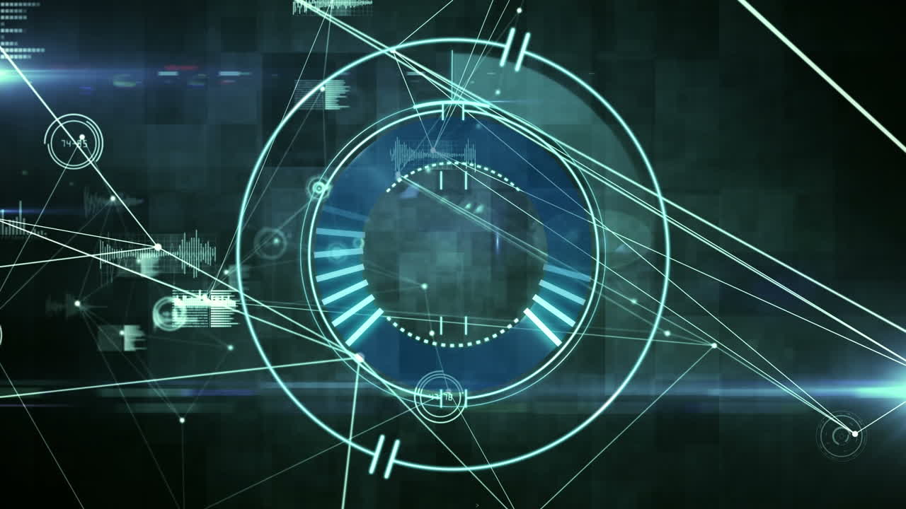 Animation of network of connections over scope scanning